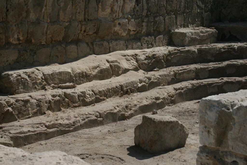 Ancient classroom in Alexandria, including stone where (according to historical speculation) students had to stand and recite, answer questions, or face chastisement. (Photo: Schroeder)